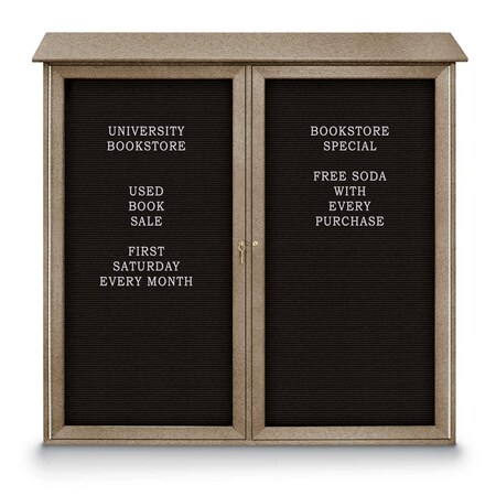 United Visual Products Indoor Enclosed Combo Board, 48"x36", Satin Frame/Grey & Buff UVCB4836-GREY-BUFF
